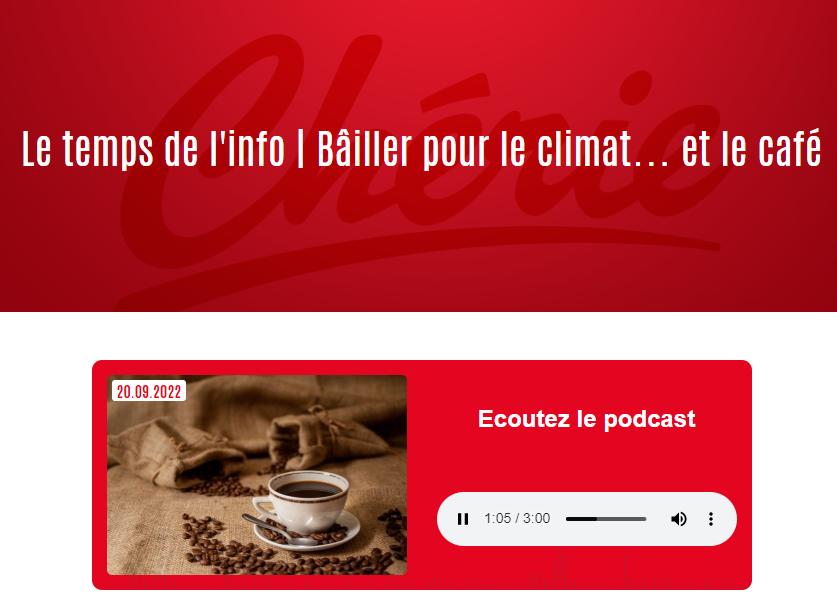 You are currently viewing Chérie FM – Le temps de l’info | Bâiller pour le climat… et le café